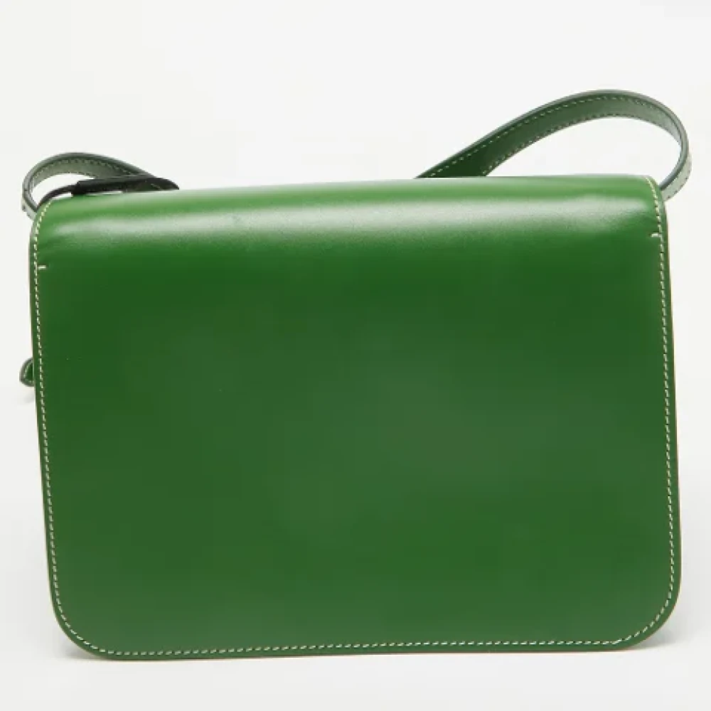 Burberry Vintage Pre-owned Leather shoulder-bags Green Dames