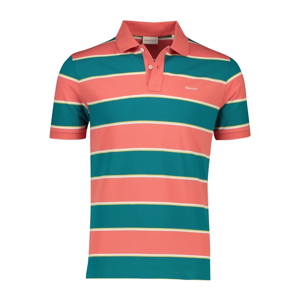 Gant Gestreept poloshirt korte mouw groen Multicolor Heren