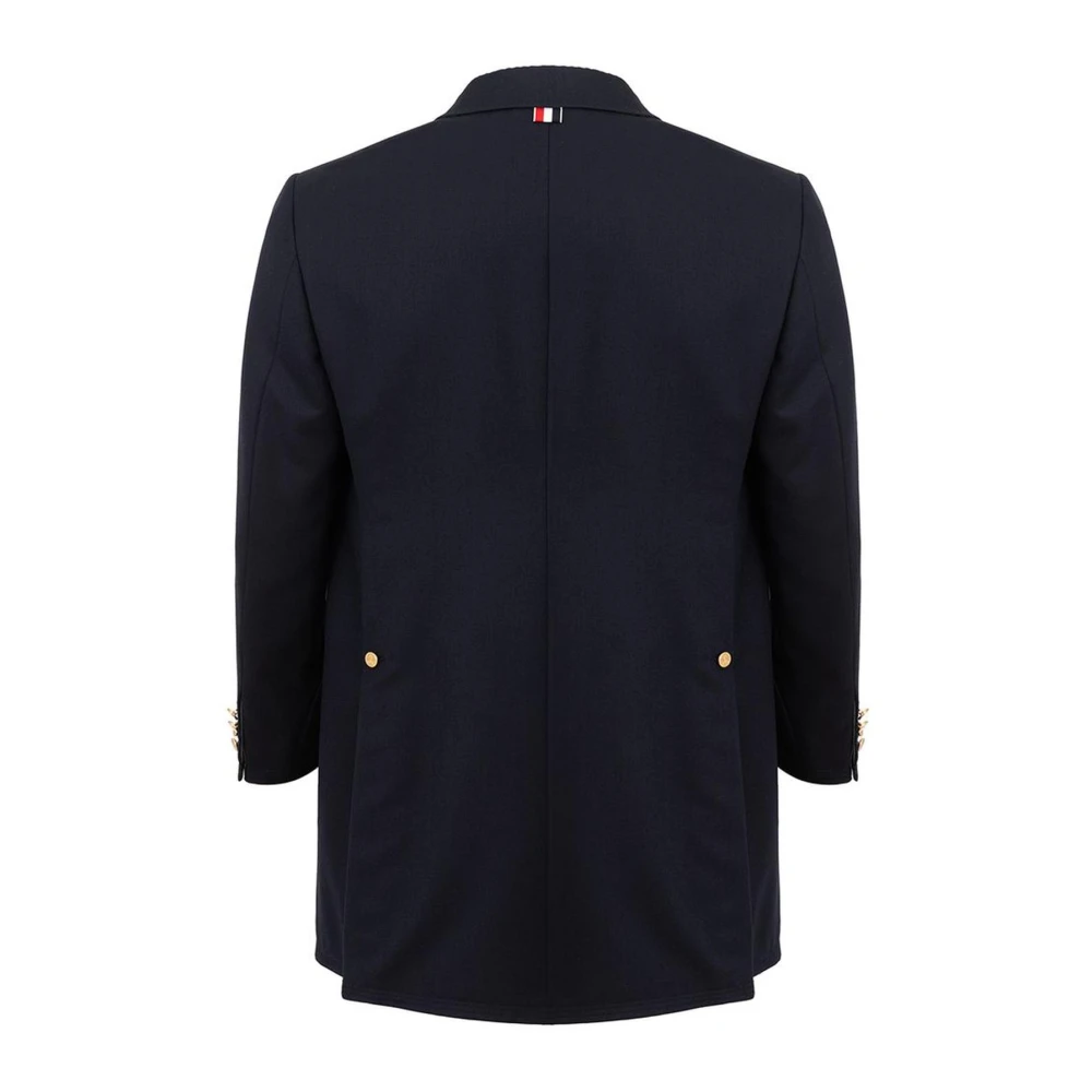 Thom Browne Blauwe Wollen Jas voor Mannen Blue Heren