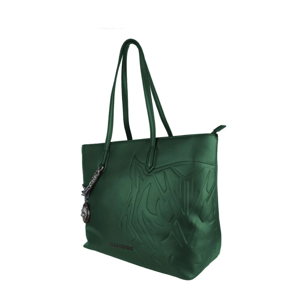 Plein Sport Eco-lederen Shoppingtas met Decoratieve Ketting Green Dames