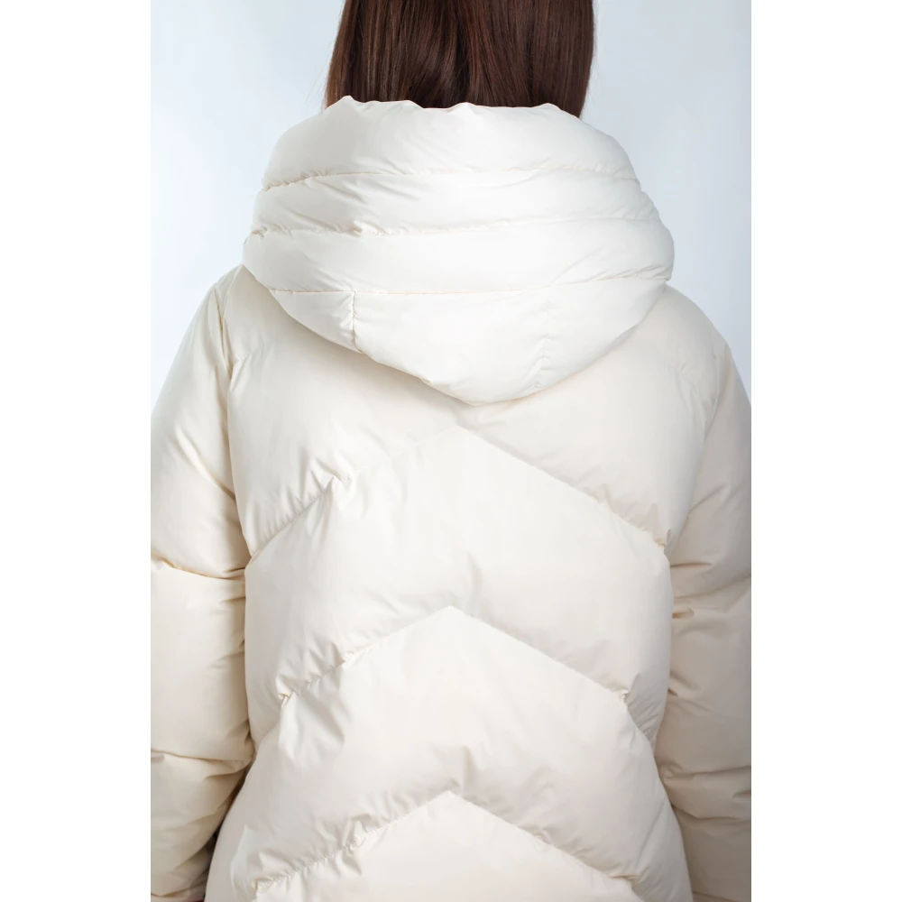 Afterlabel Matte Hooded Donsjack in Helsinki White Dames