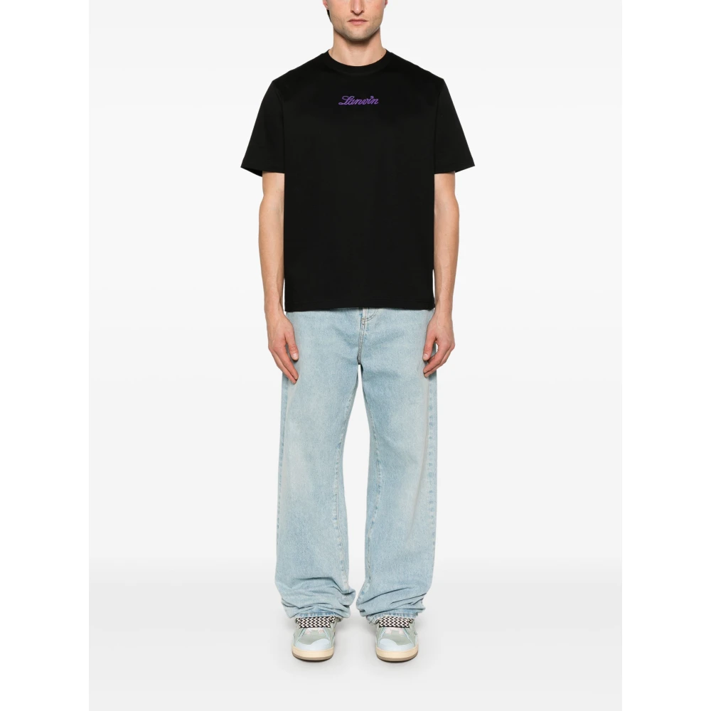 Lanvin Script Logo Bouclette T-Shirt Black Heren