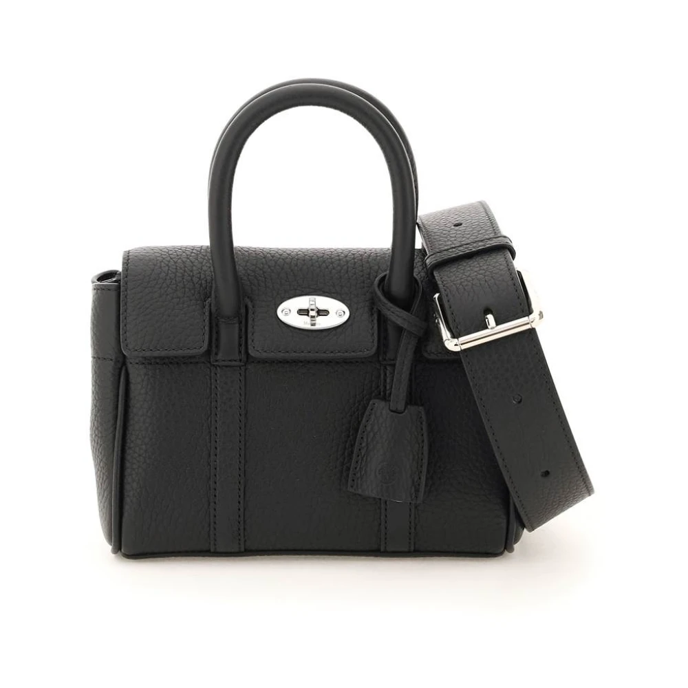 Mulberry Bayswater Mini väska i grained läder Black, Dam