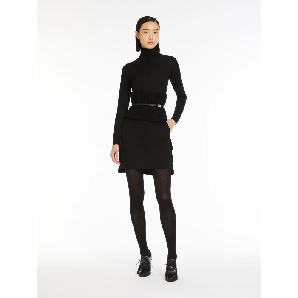 Max Mara Zwarte Korte Rok met Volants Black Dames