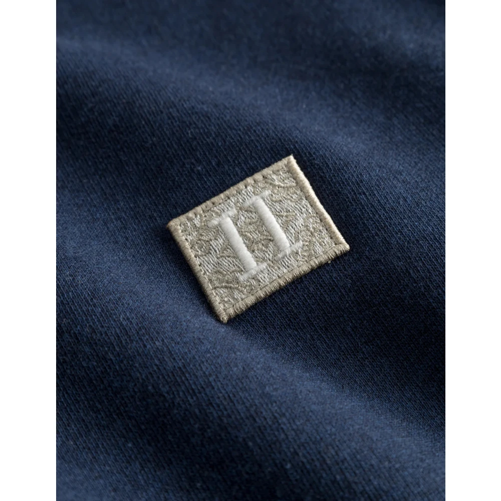 Les Deux Geborstelde katoenen hoodie met logopatch Blue Heren