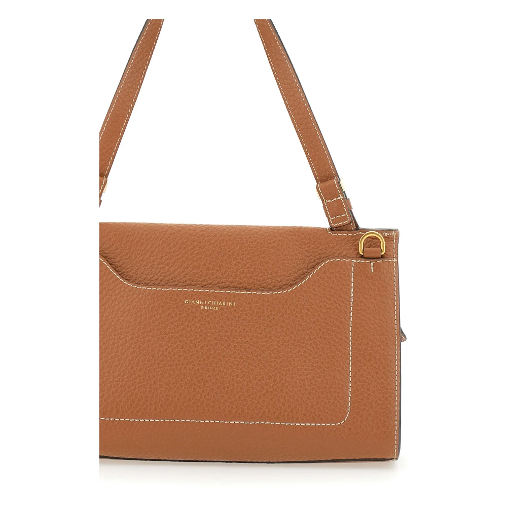 Gianni Chiarini Bruine Leren Schoudertas Brown Dames