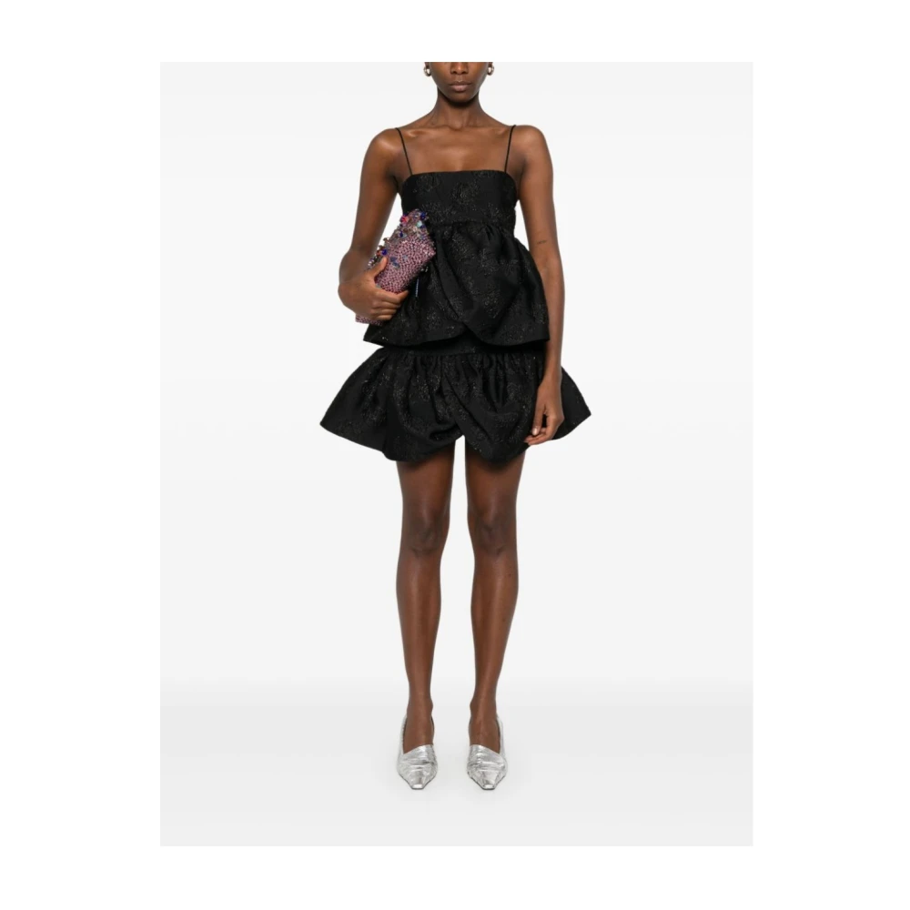 Rotate Birger Christensen Jacquard Mini Rok Black Dames