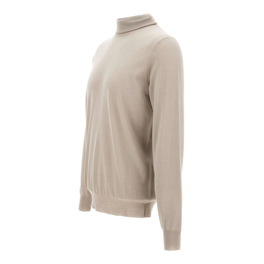 Filippo De Laurentiis Merino Wol Turtleneck Sweater Beige Heren