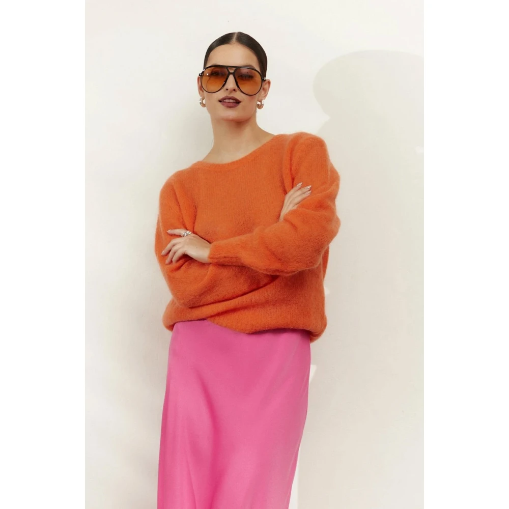 American Dreams Zachte Gebreide Trui in Burnt Orange Dames