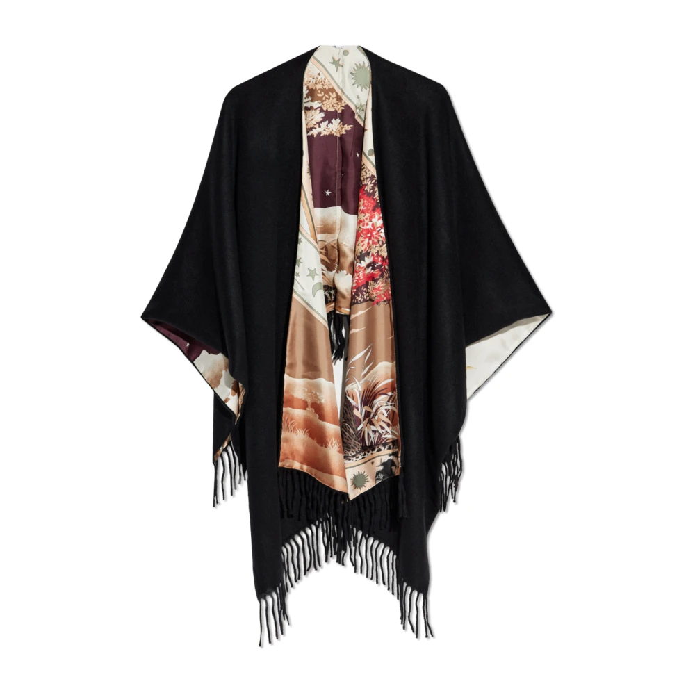 Salvatore Ferragamo Omkeerbare Poncho Black Dames