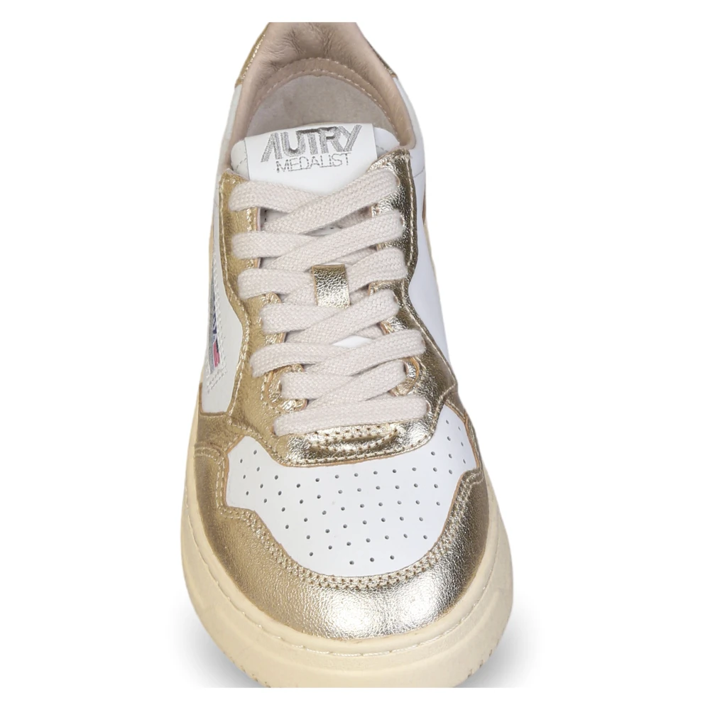 Autry Lage Bicolor Platinum Sneakers Yellow Dames