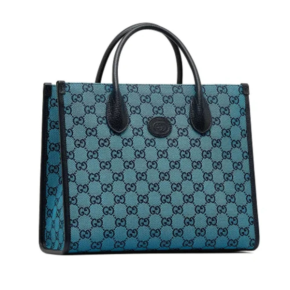 Gucci Vintage Pre-owned Leather handbags Blue Dames