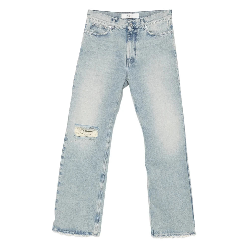 Séfr Blue Straight Fit Jeans, Male, W33, Swirl Jeans