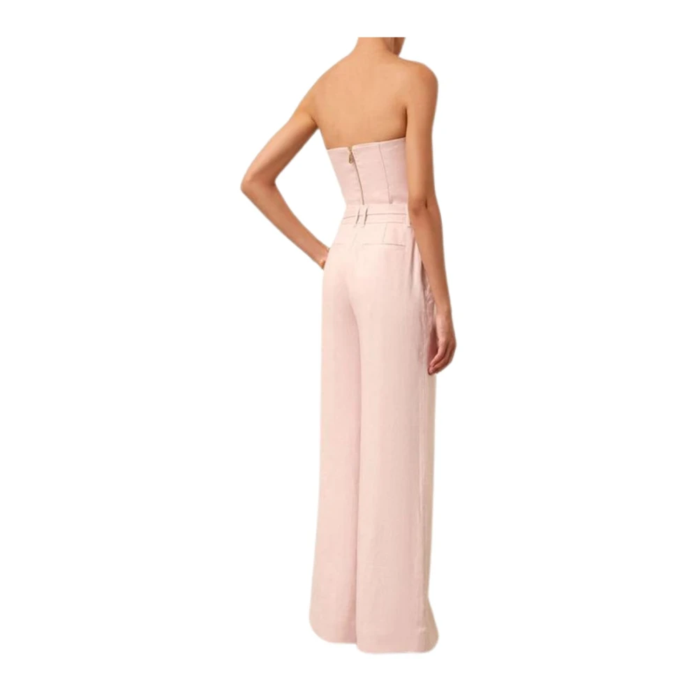 Zimmermann Wijde Linnen Broek Pink Dames
