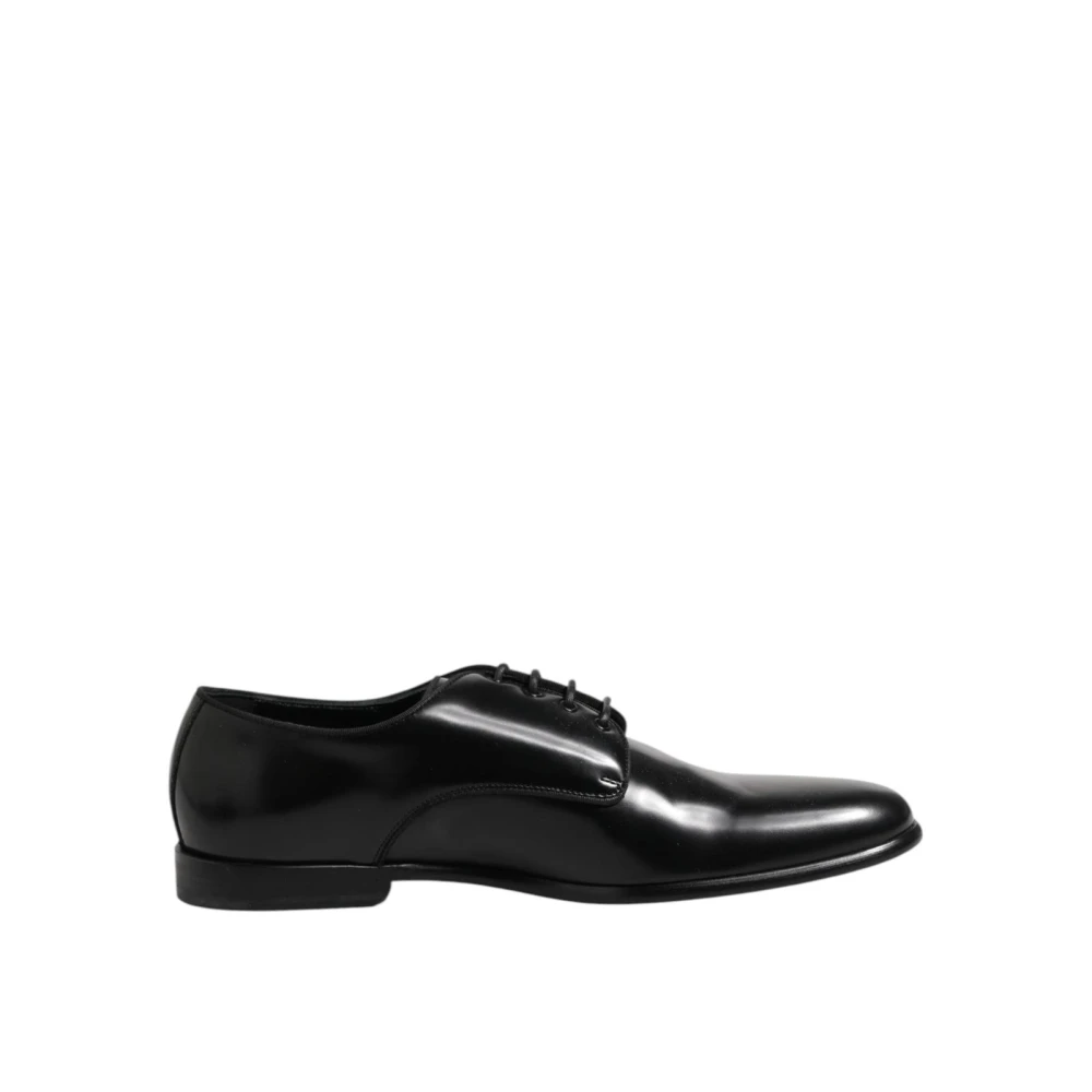 Dolce & Gabbana Men's Black Business Shoes,, Leather Derby Dress Shoes Size 8 Uk