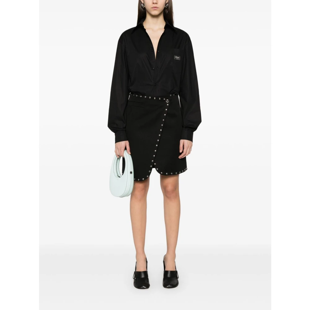 Coperni Zwarte knoopshirt met borstzak Black Dames