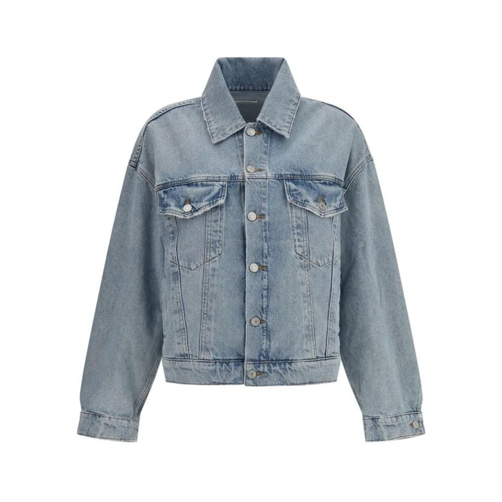 Agolde Klassieke Denimjack met Functioneel Ontwerp Blue Dames