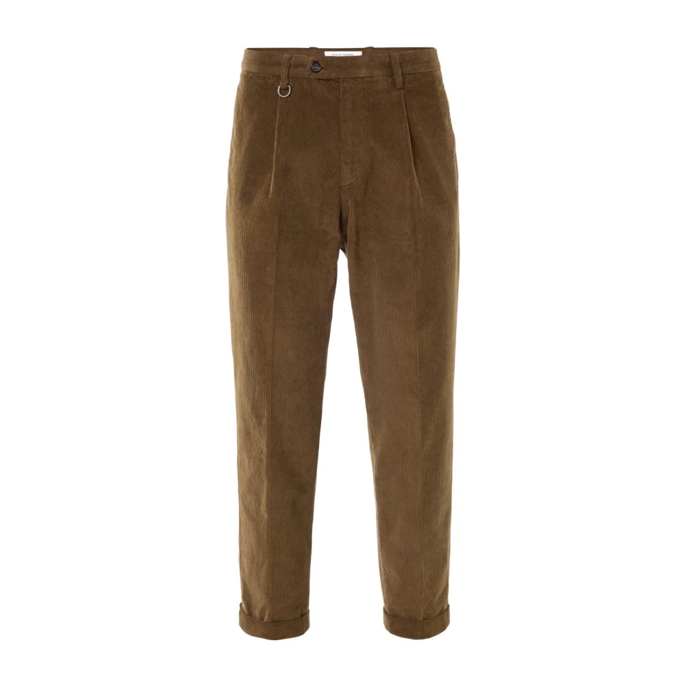 Paolo Pecora Ribfluwelen Bruine Regular Fit Broek Brown Heren