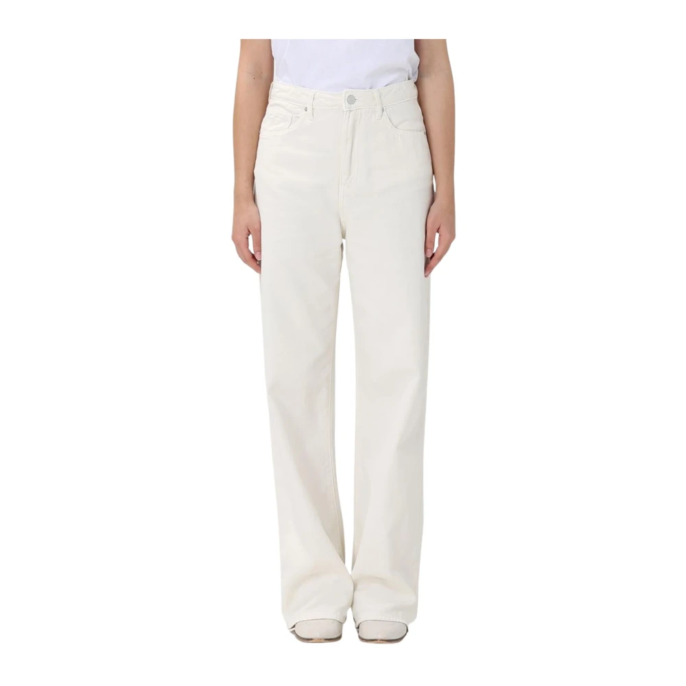Armani Exchange Women's White Wide Jeans,, Beige Wide Leg Trousers W28