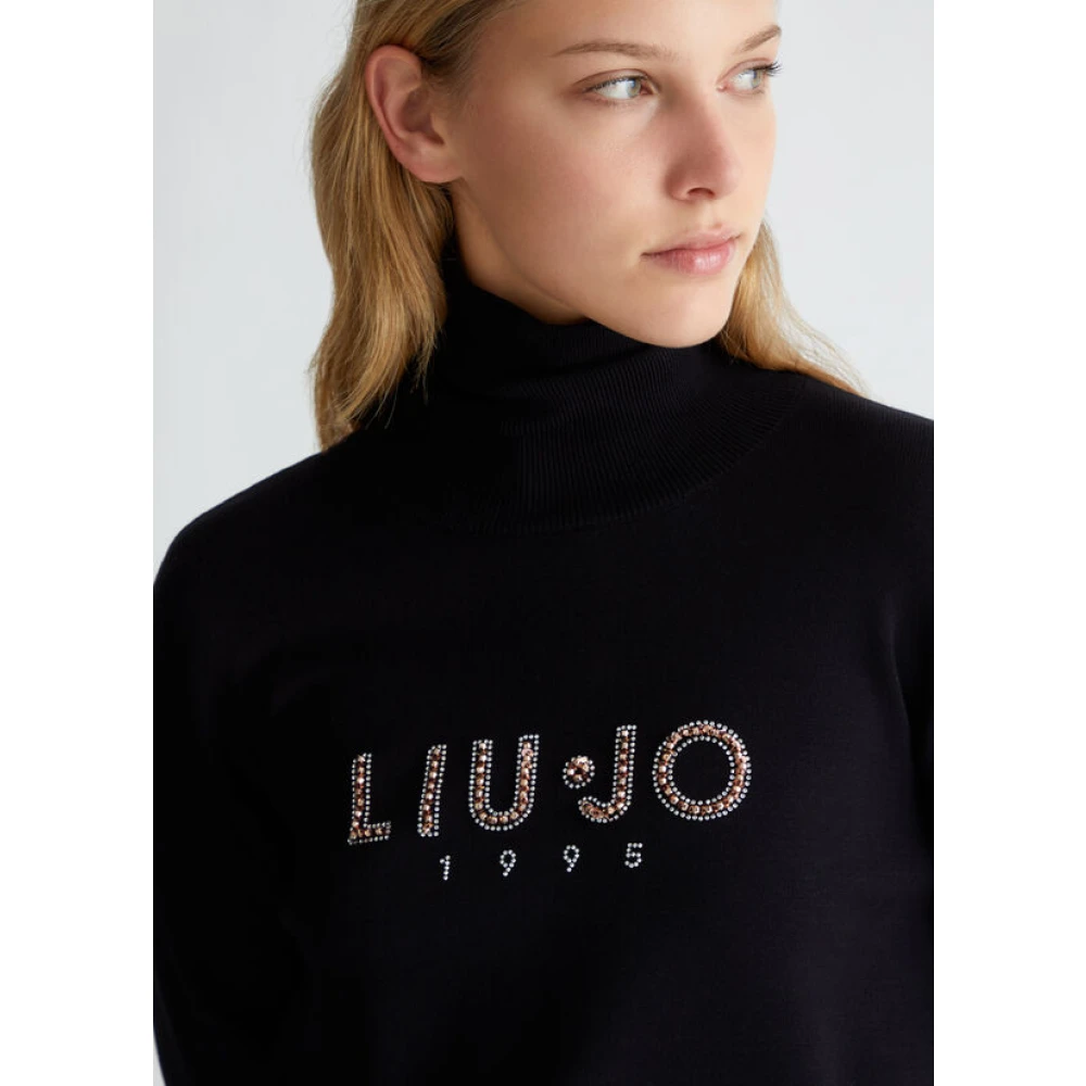 Liu Jo Gebreide Trui met Studs en Strepen Black Dames