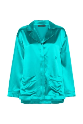 Grön Silkessatin Blazer