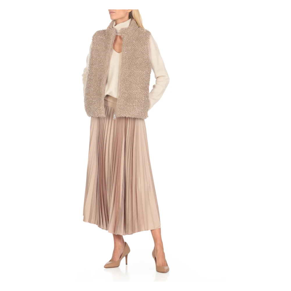 D.Exterior Natuurlijke Wol Coltrui Beige Dames