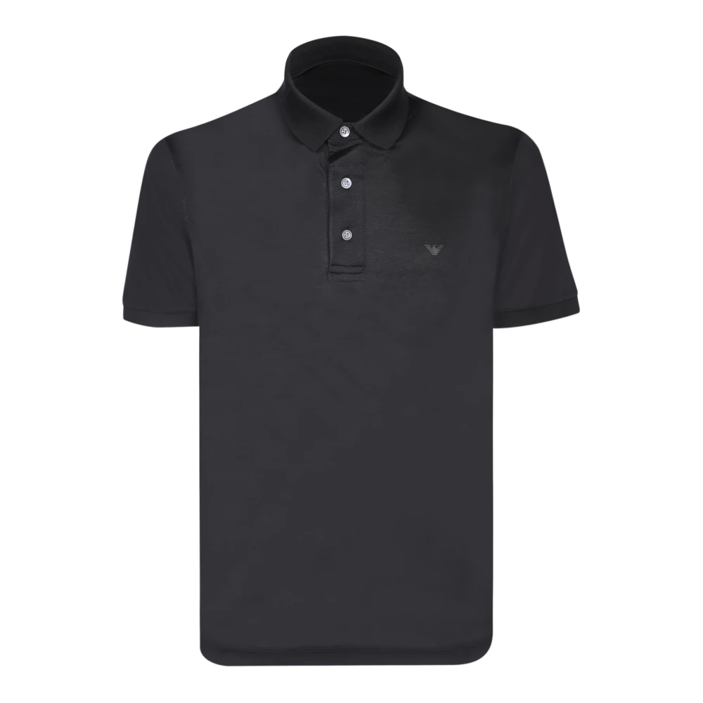 Emporio Armani Kortärmad bomullsblandad polotröja Black, Herr