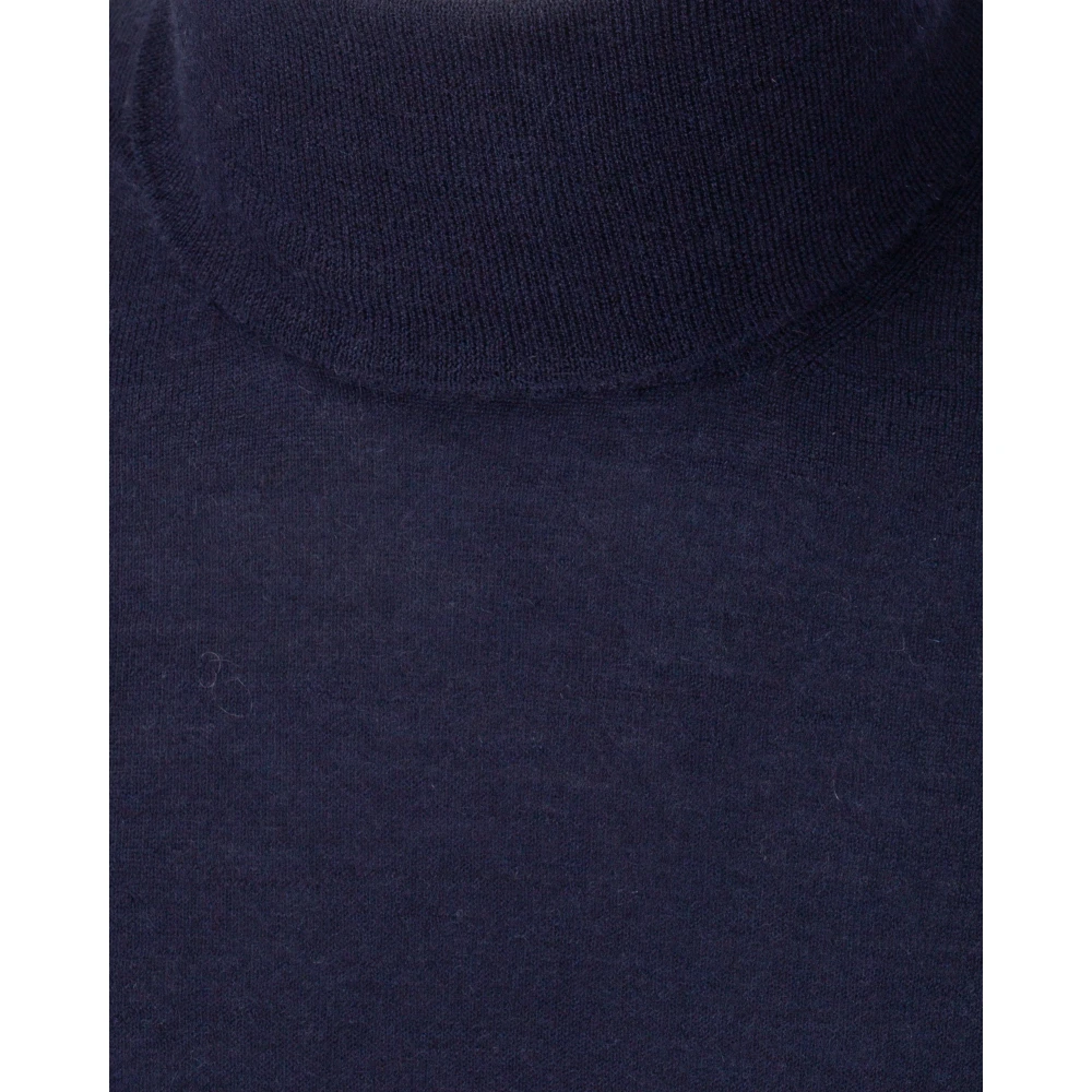 BRUNELLO CUCINELLI Cashmere Wool Turtleneck Sweater Blue Heren