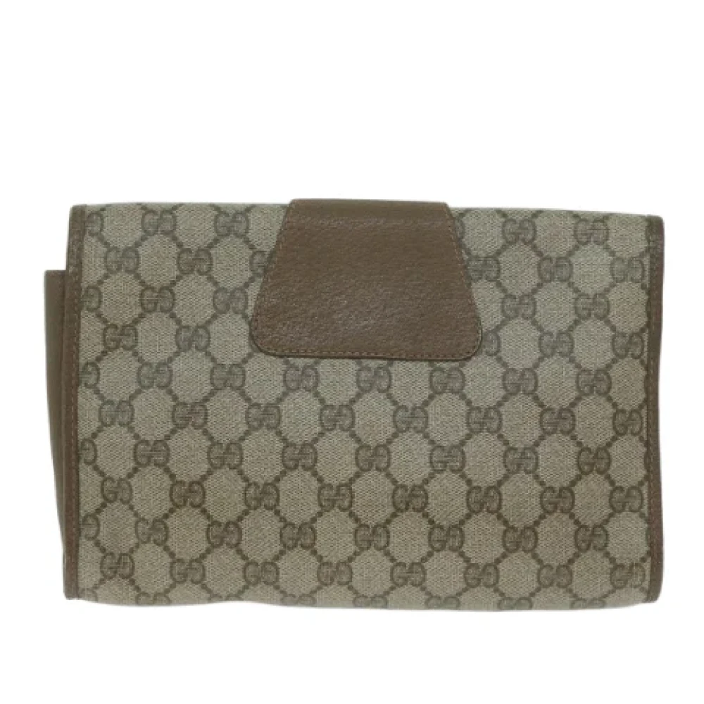 Gucci Vintage Pre-owned Canvas clutches Beige Dames