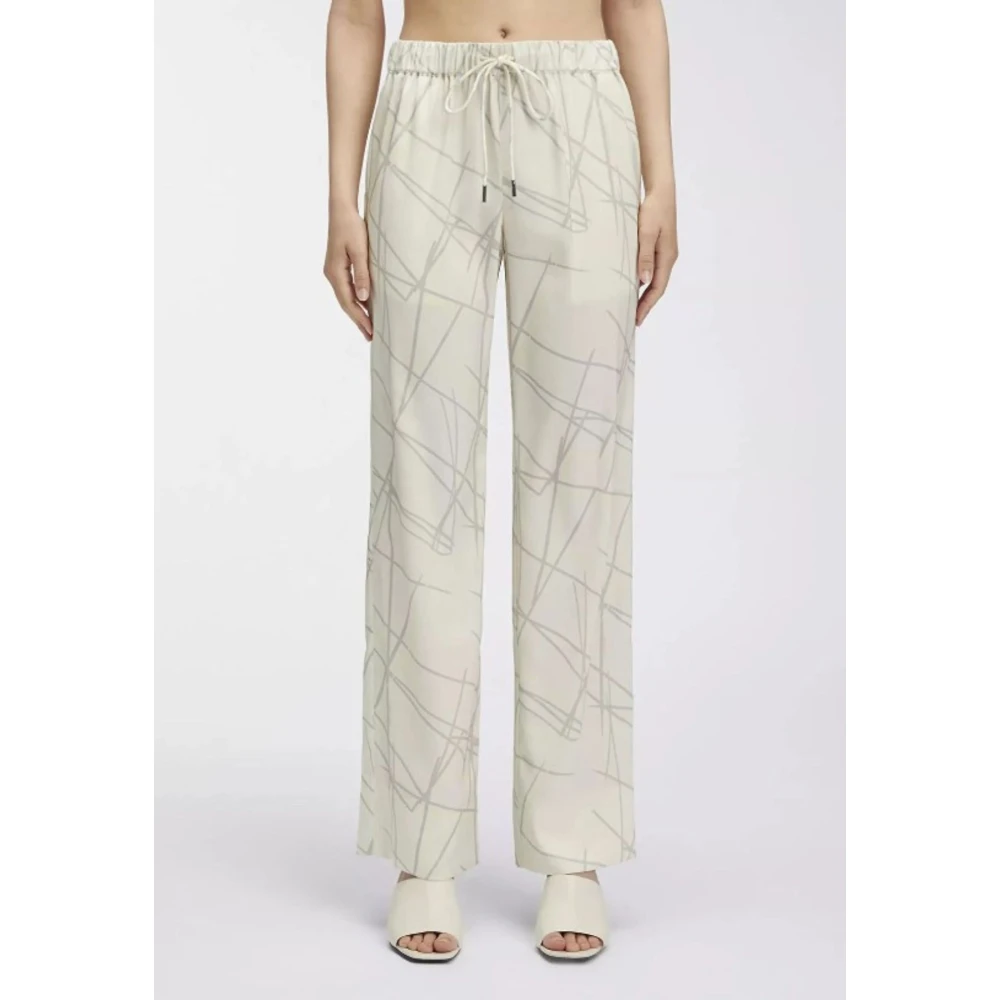 Calvin Klein Glanzende Satijnen Pyjamabroek voor Vrouwen Beige Dames