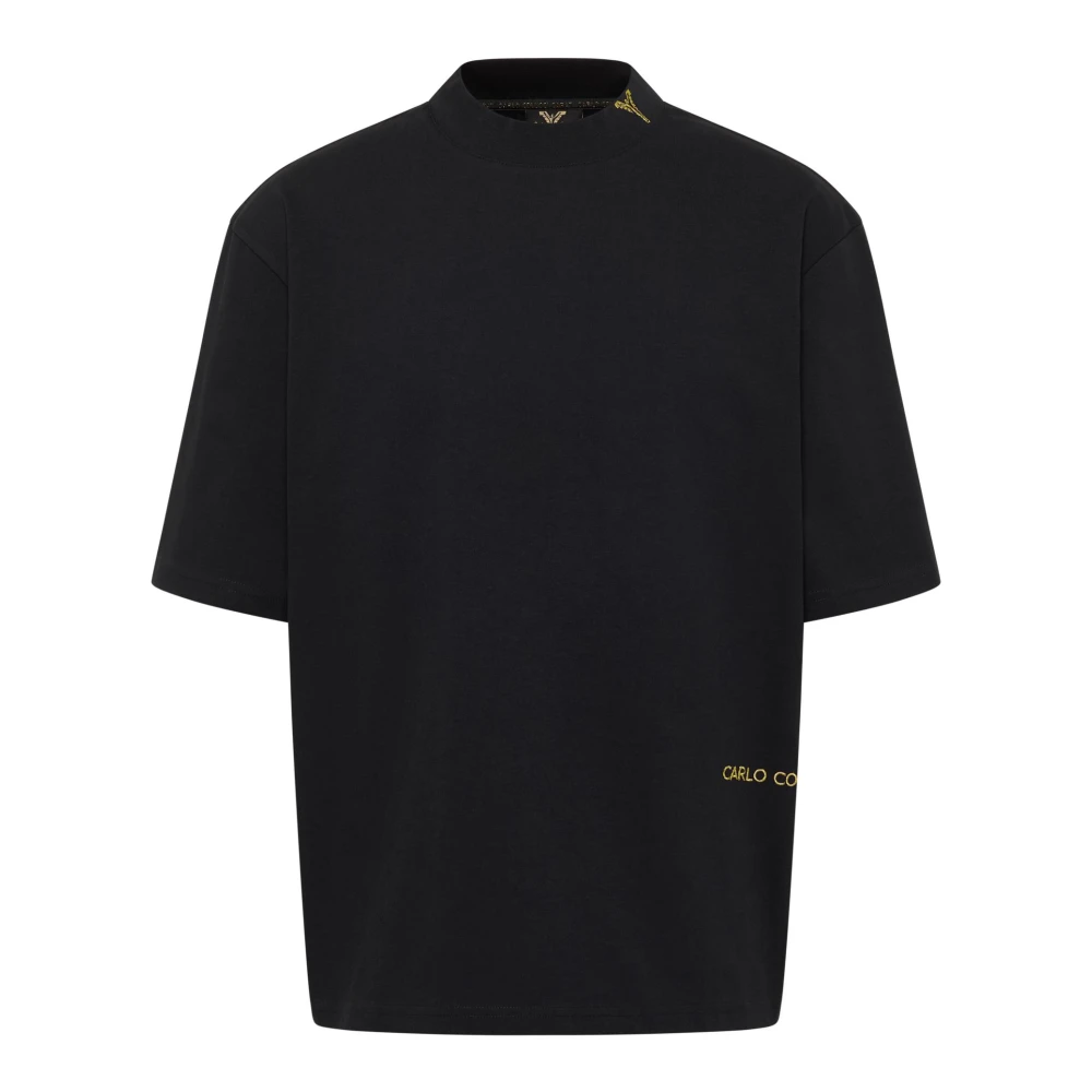 Carlo colucci Urban Statement T-shirt met gouden accenten Black Heren