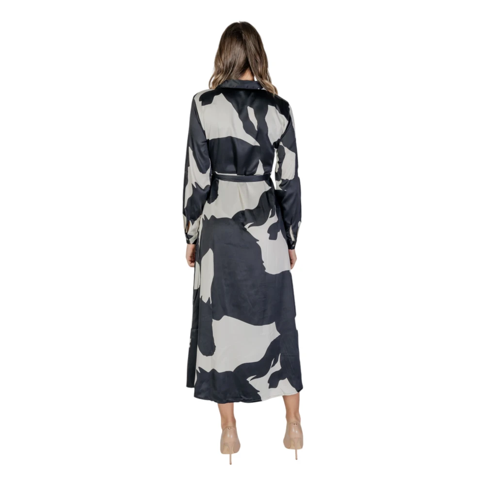 Only Zwarte V-hals Knoopjurk Herfst Winter Multicolor Dames