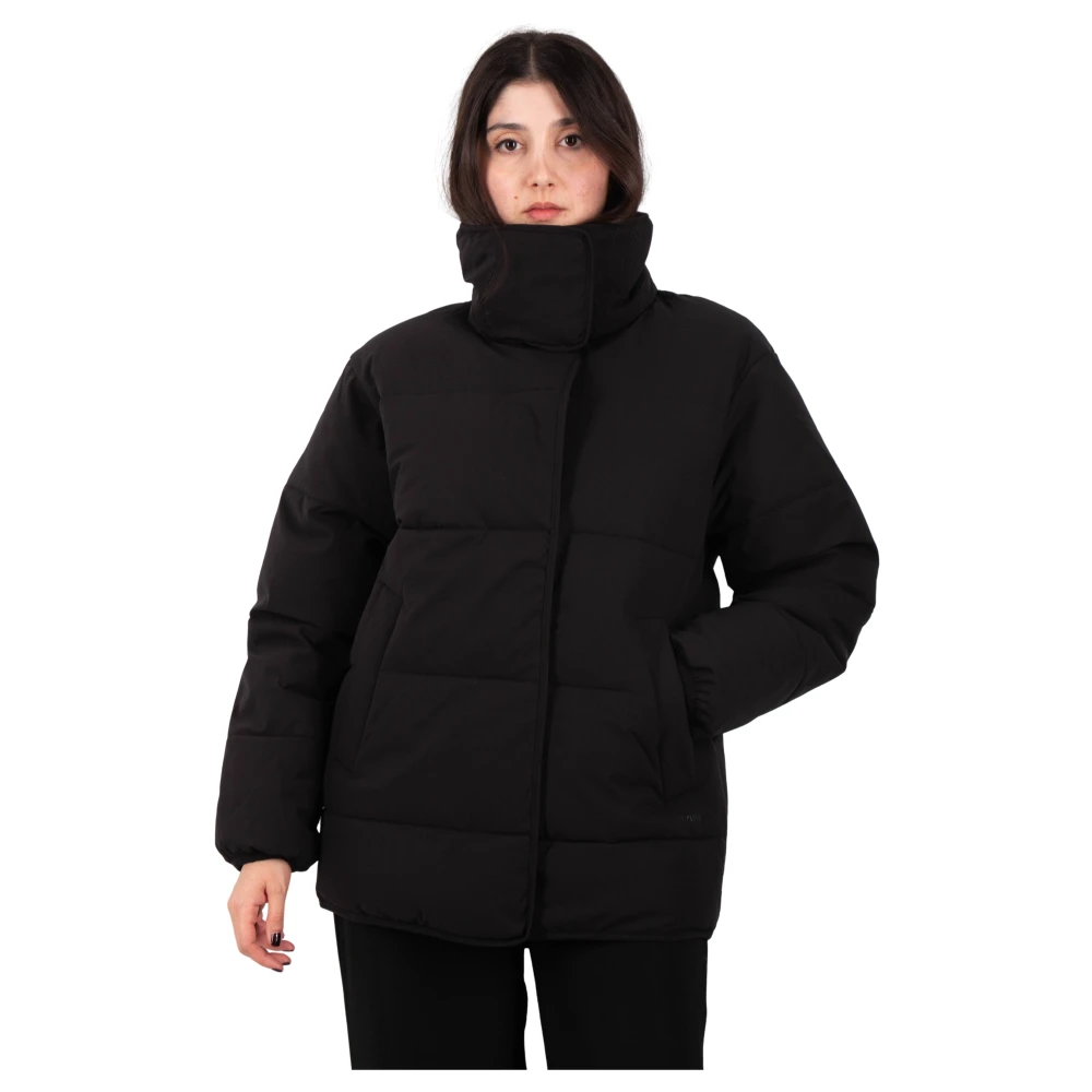 Edwin Zwarte Pufferjas Mella Black Dames