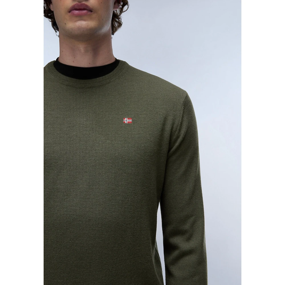 Napapijri Groene Dieptes Wollen Trui Damavand Stijl Green Heren