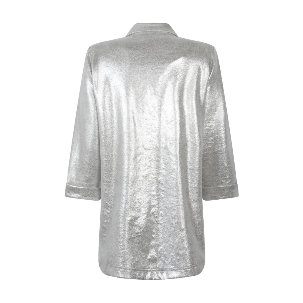 Zoso Metallic Suedine Blazer Wonder Gray Dames