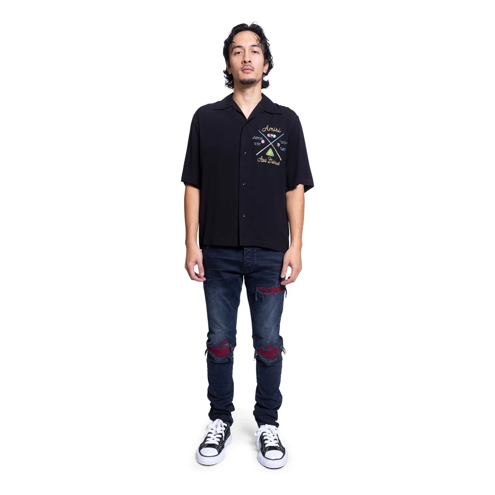 Amiri Pool Cue Bowling Shirt in Zwart Black Heren