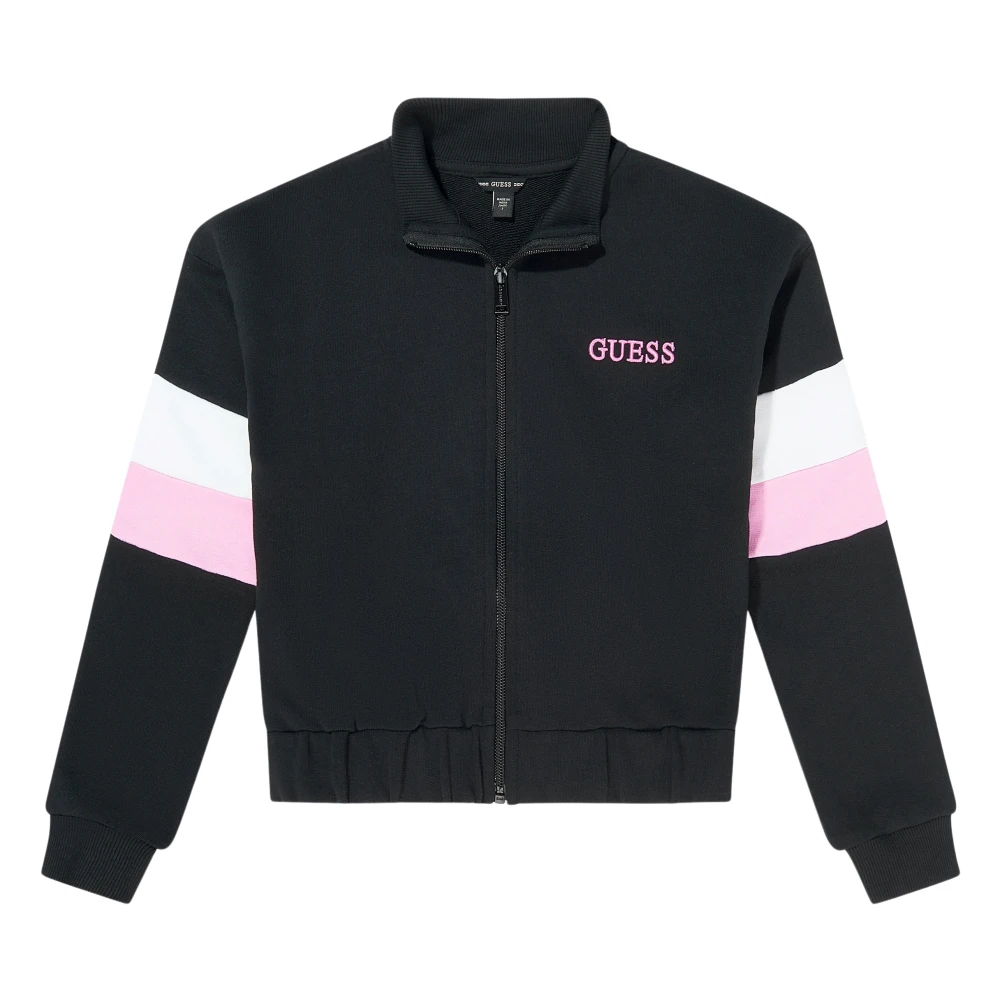 Guess Girls Black Kids Sweatshirts, 16 Y, Active Zip Up Top