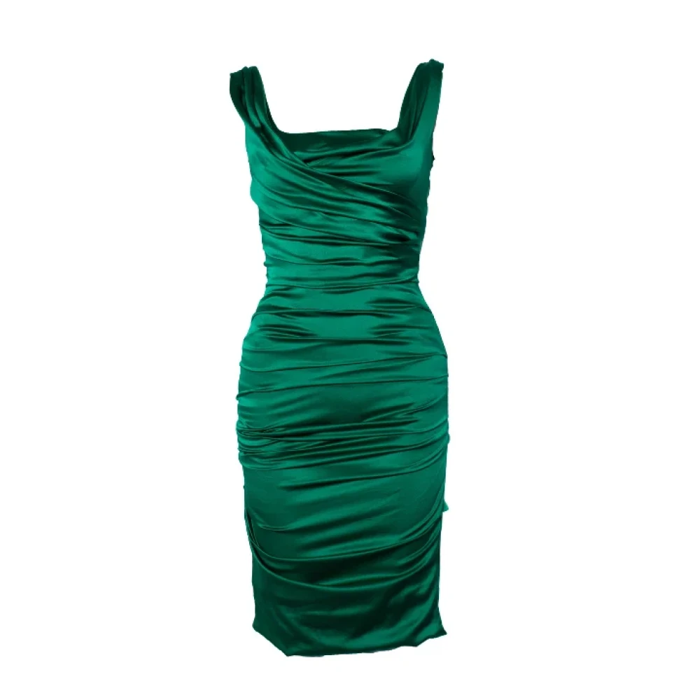 Dolce & Gabbana Pre-owned Silk dresses Green Dames