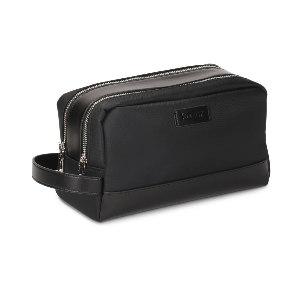 Kazar Zwarte tweevaks cosmetische tas Black Heren