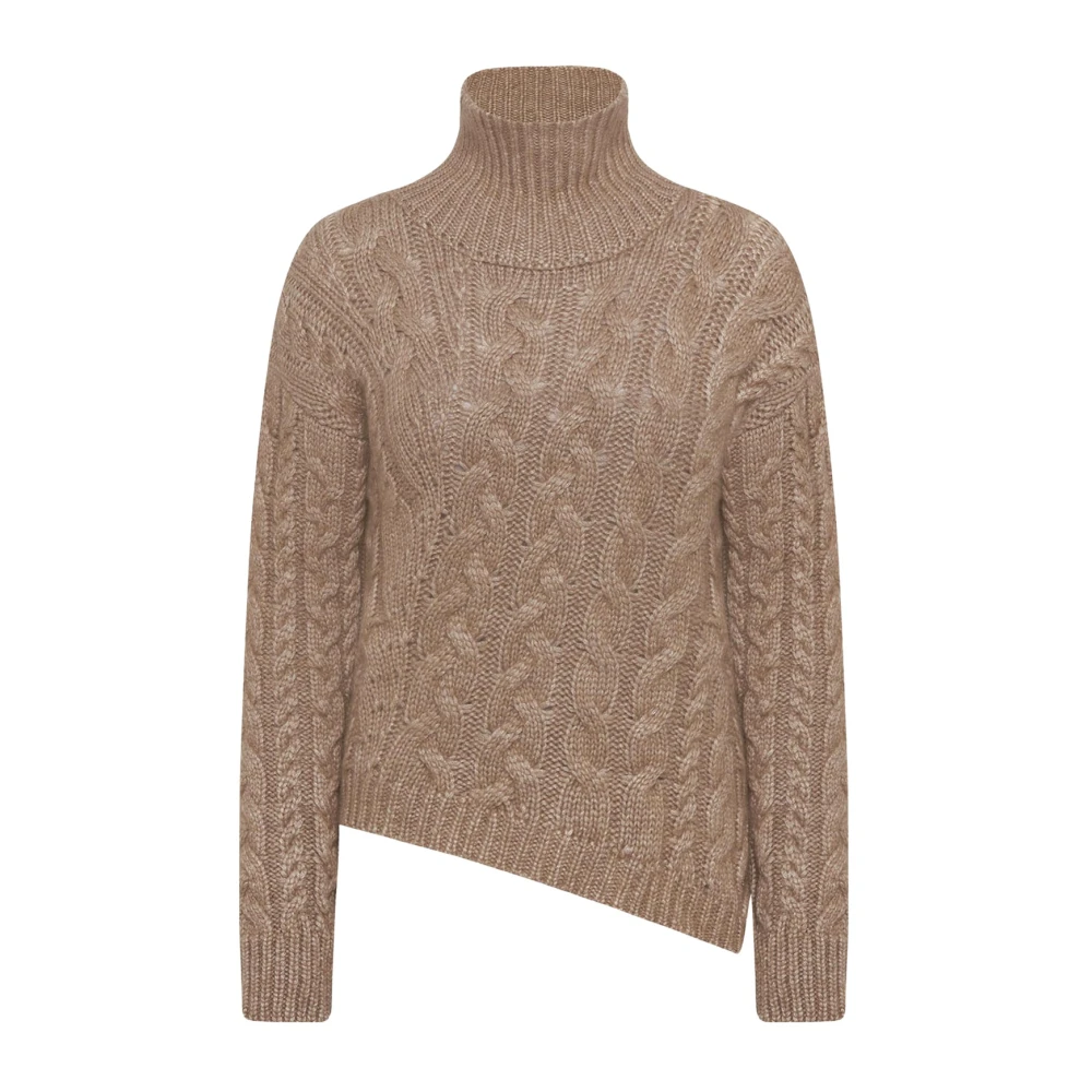 Kiton Kasjmier Zijde Trui Beige Dames