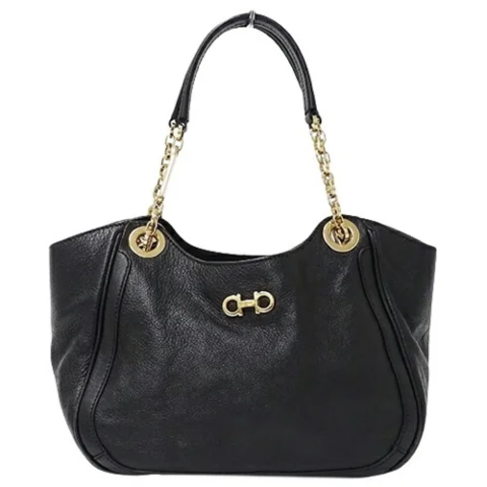 Salvatore Ferragamo Pre-owned Leather shoulder-bags Black Dames
