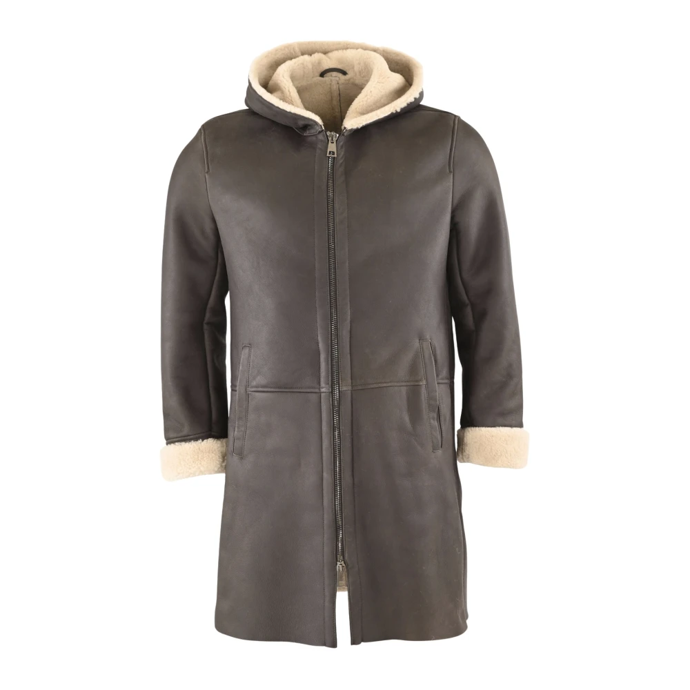 La Canadienne Donkerbruine schapenvachtjas Stijlvol model Brown Heren