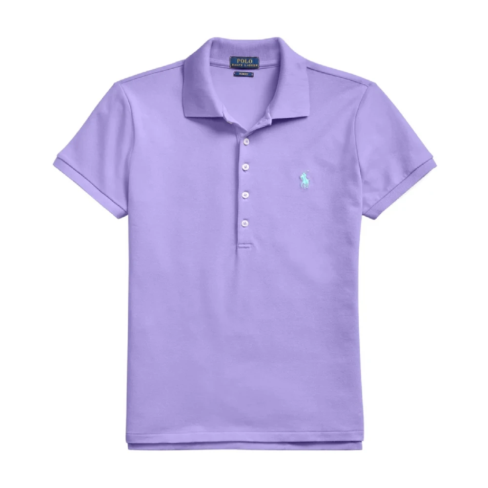 Polo Ralph Lauren Women's Purple Polo Shirts, Xs, Short Sleeve Polo Shirt