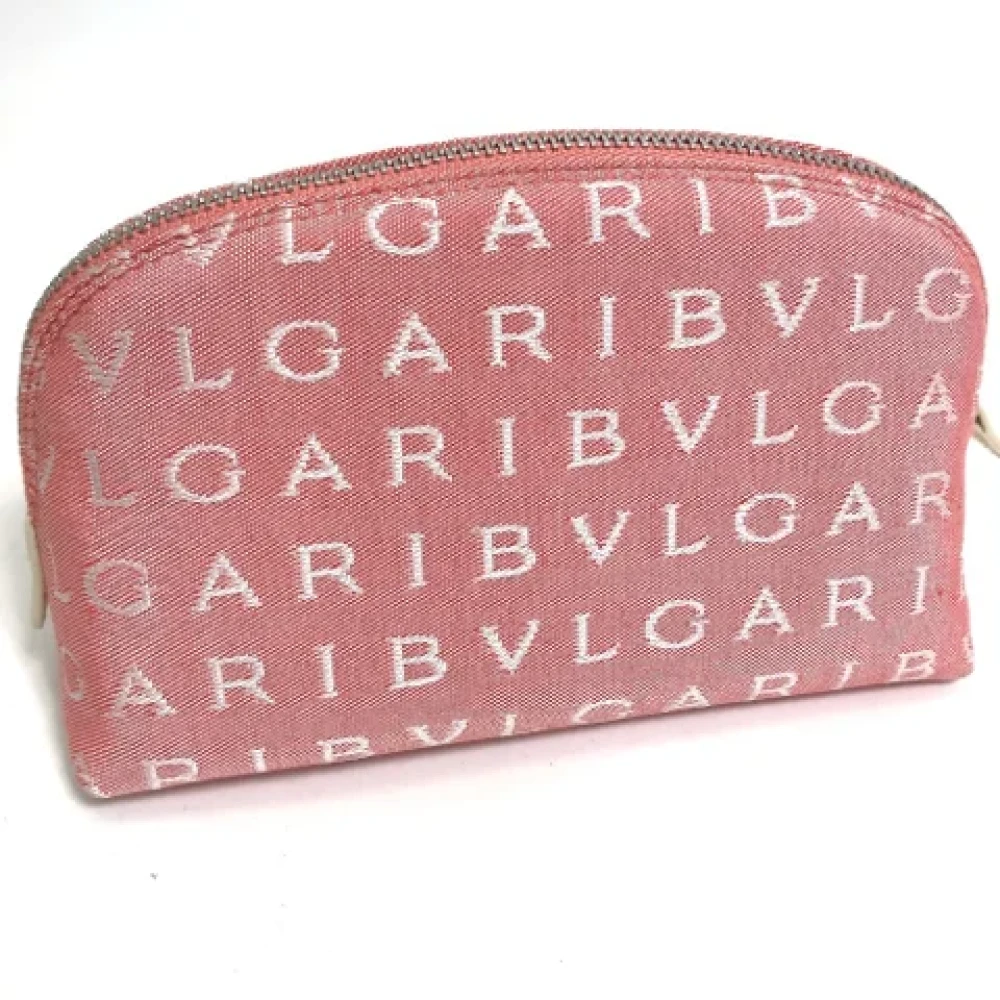 Bvlgari Vintage Pre-owned Canvas pouches Pink Dames
