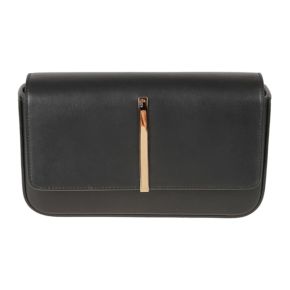 TOD'S Zwarte Mini Tas met Kettingband Black Dames