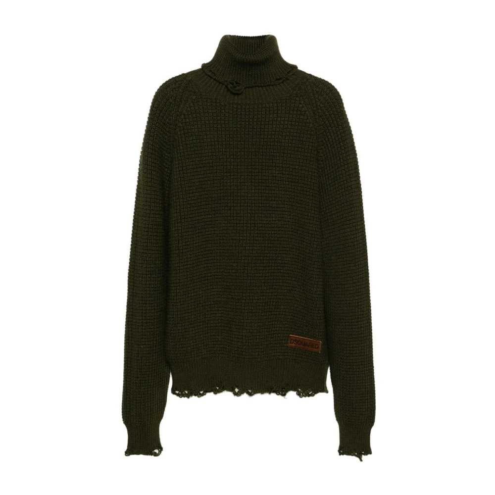 Dsquared2 Turtleneck Pullover Sweaters Green Heren