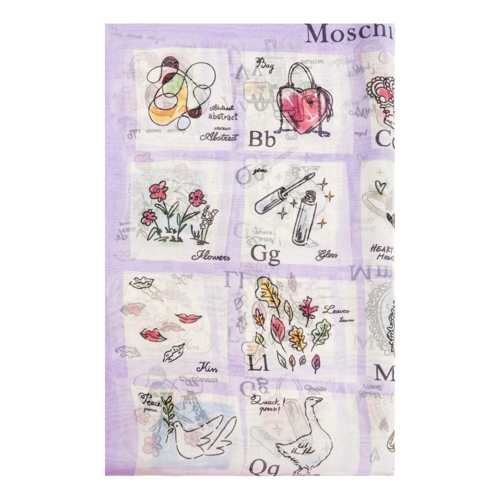Moschino Zijden sjaal met print Purple Unisex