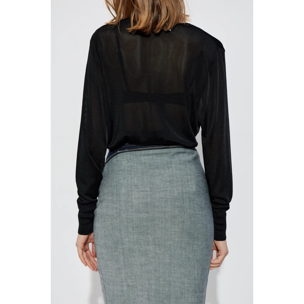 Dsquared2 V-hals trui Black Dames