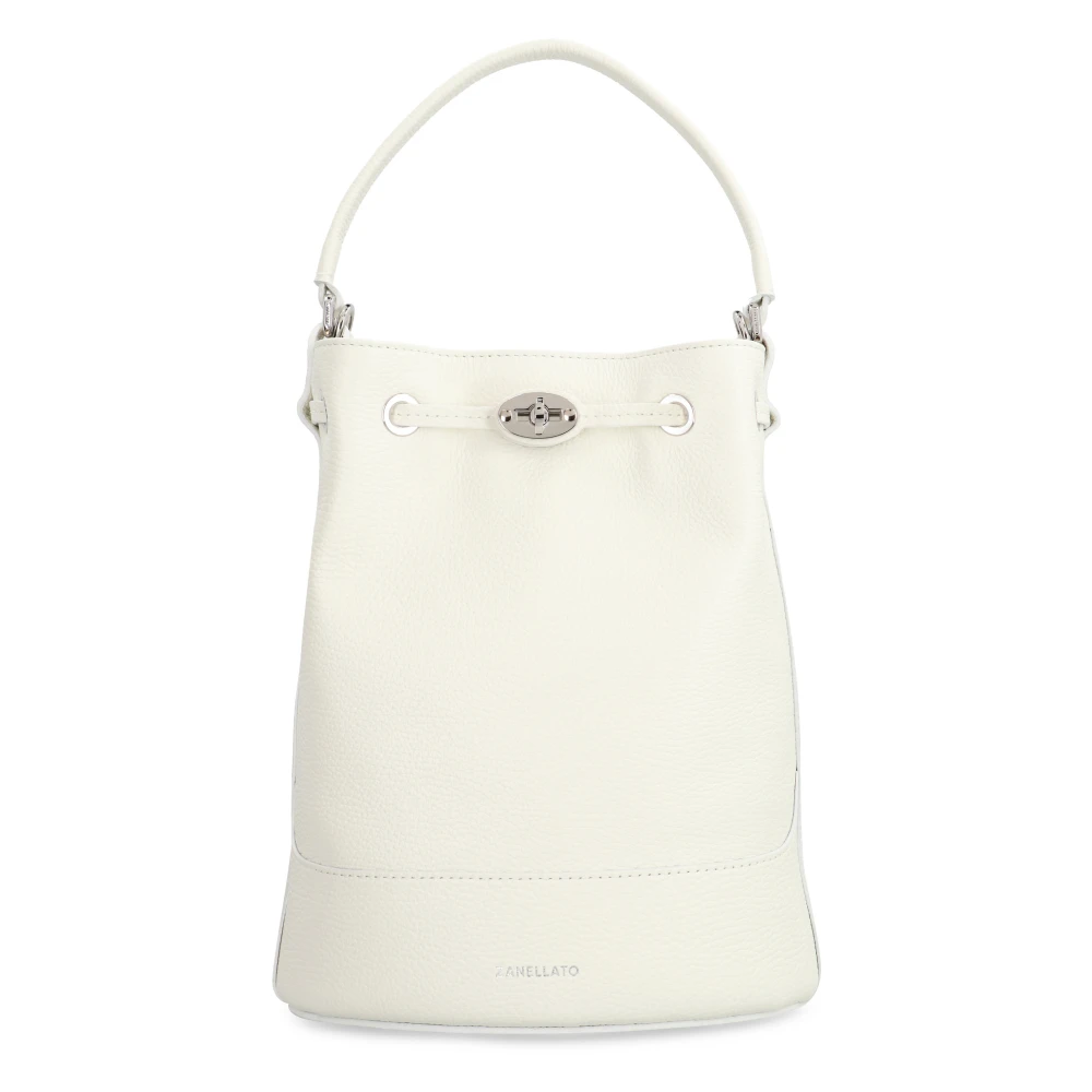 Zanellato Leren emmer tas met handvat White Dames