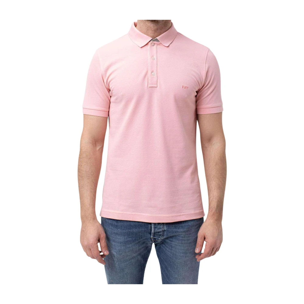 Fay Klassiek Polo Shirt voor Mannen Pink Heren